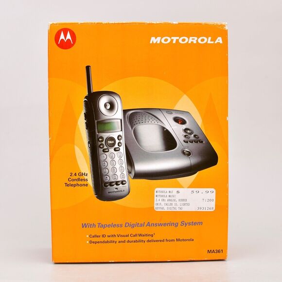MOTOROLA 2.4 GHz CORDLESS PHONE DIGITAL ANSWERING SYSTEM MA361 GRAY - Picture 2 of 4